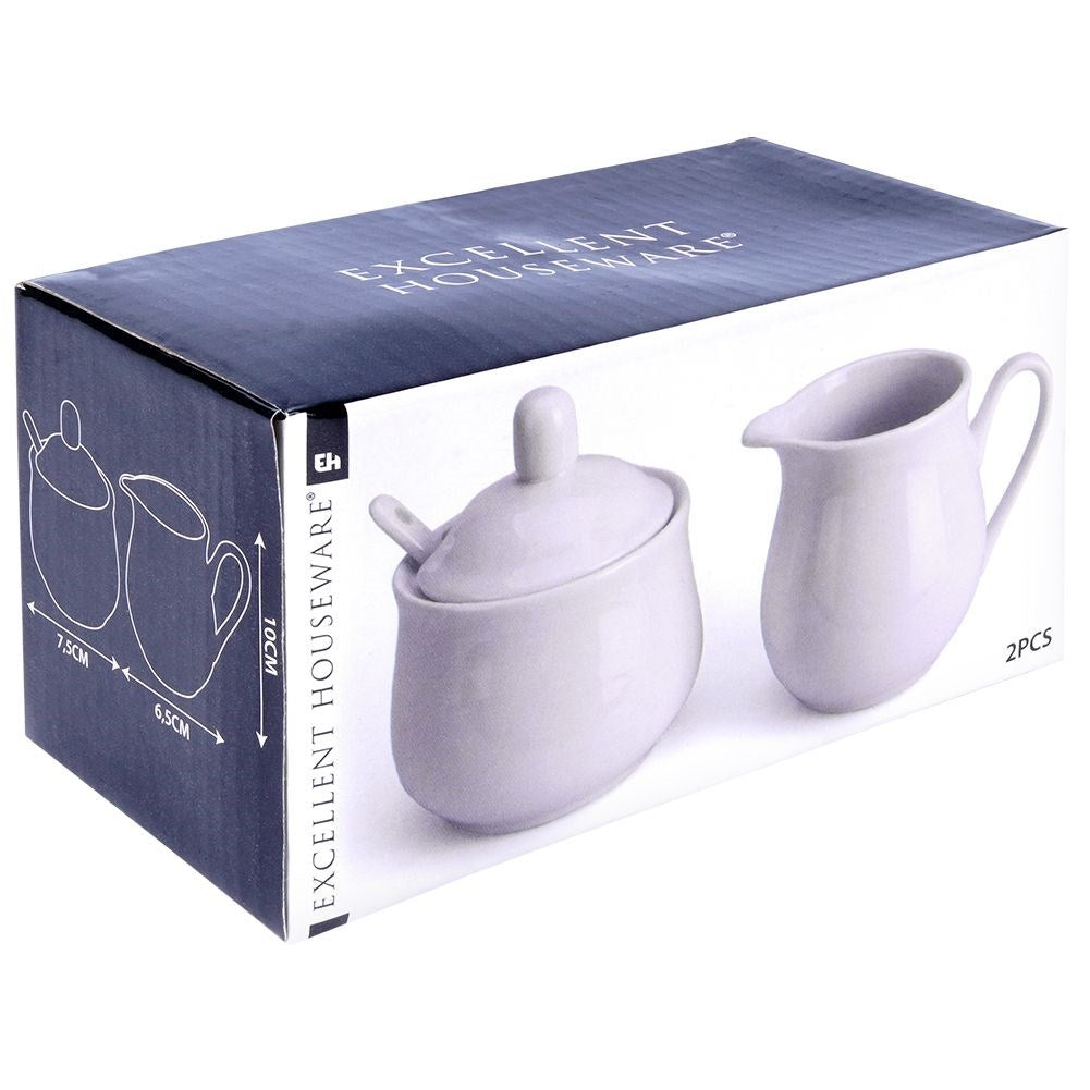 The porcelain set: Sugar Bowl & Milk Jug with Handle