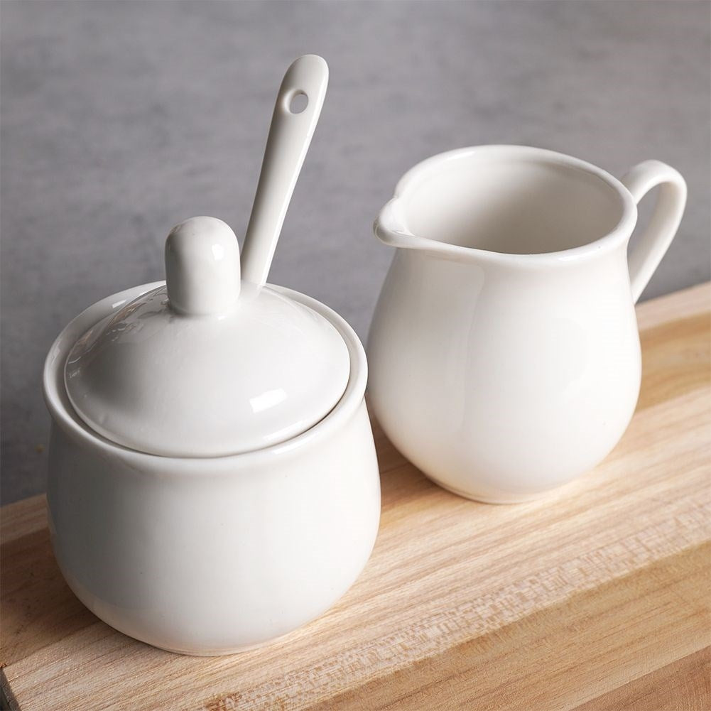 The porcelain set: Sugar Bowl & Milk Jug with Handle