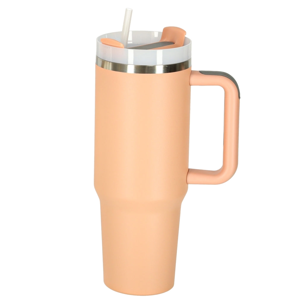 Thermal Mug with Straw & Handle, 1200ml, Pink