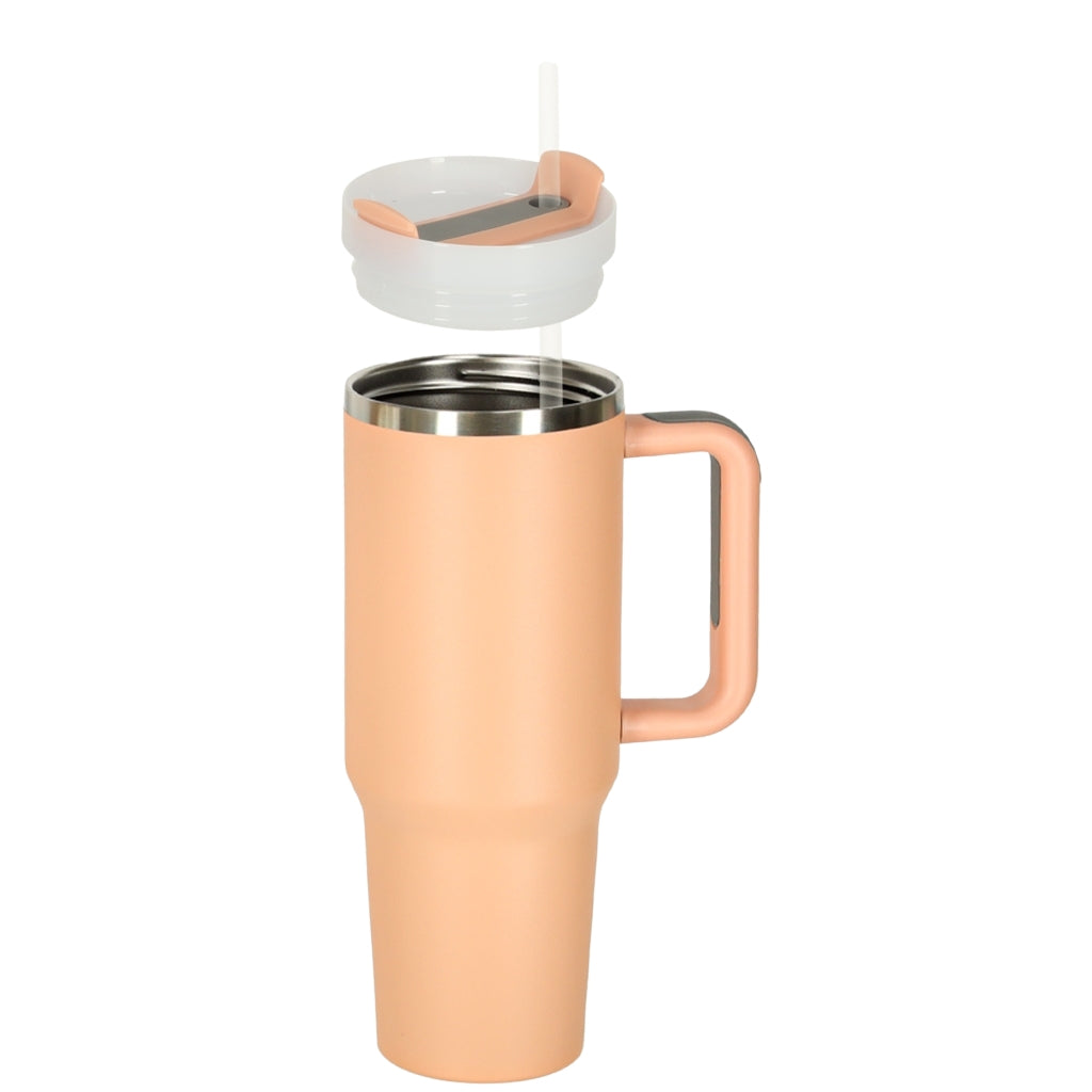 Thermal Mug with Straw & Handle, 1200ml, Pink