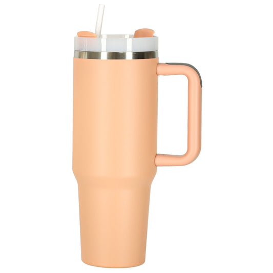 Thermal Mug with Straw & Handle, 1200ml, Pink