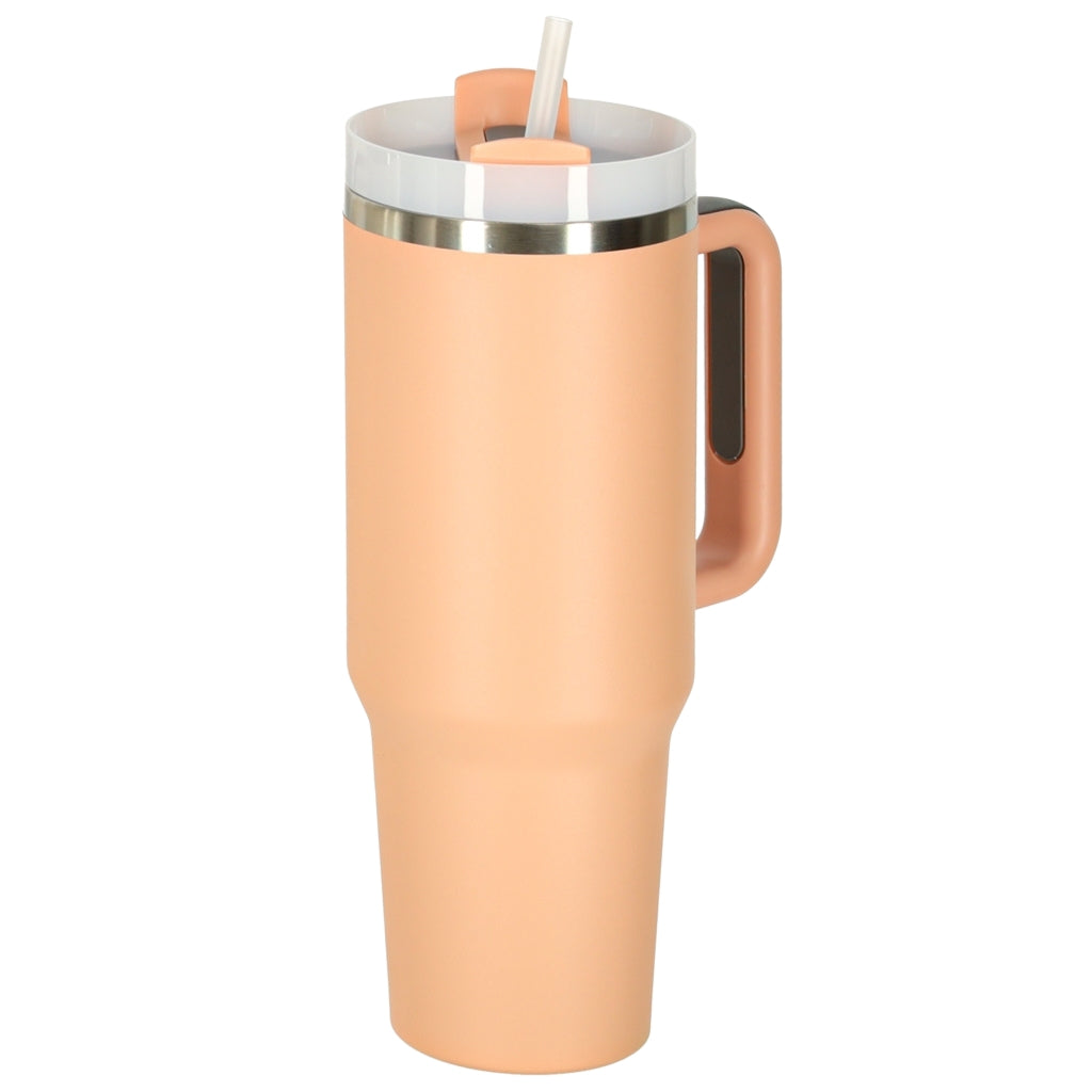 Thermal Mug with Straw & Handle, 1200ml, Pink