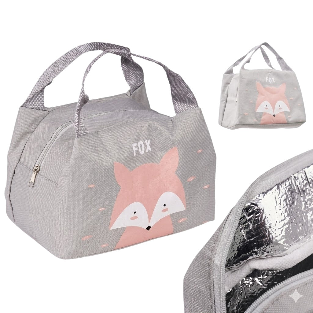 Thermal insulation bag breakfast lunch fox pink