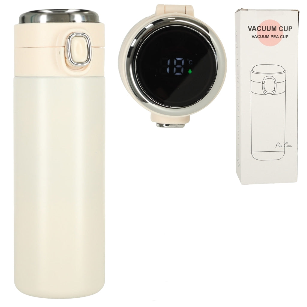 Thermal mug with mouthpiece LED thermos 420ml beige