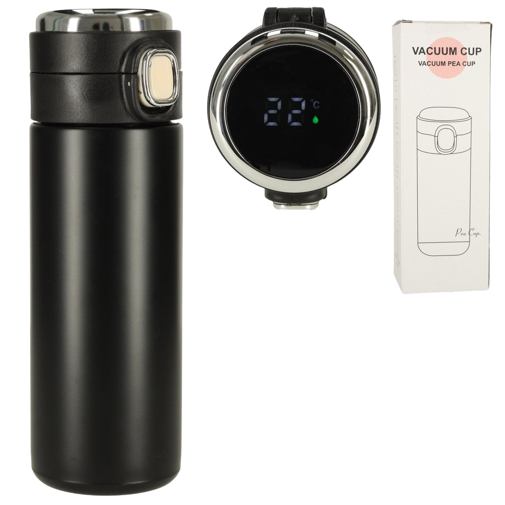 Thermal mug with mouthpiece LED thermos 420ml black