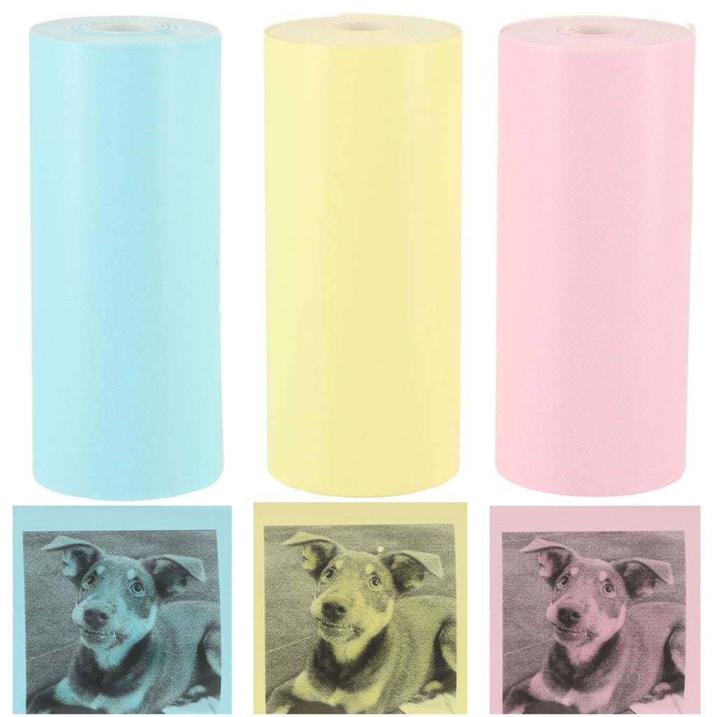 Thermal paper rolls for mini printer 5.7cmx3m 3 pcs colour