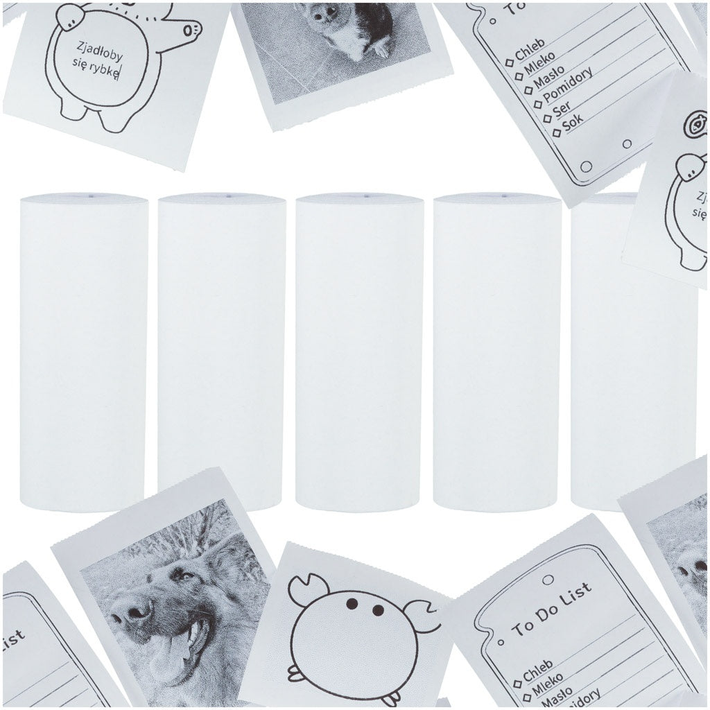 Thermal paper rolls for mini printer 5.7cmx4.5m 5 pieces