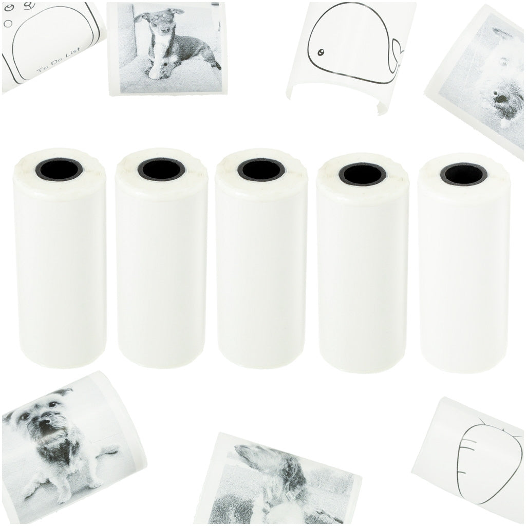 Thermal self-adhesive paper rolls for mini printer 5.7cmx4.5m 5 pieces