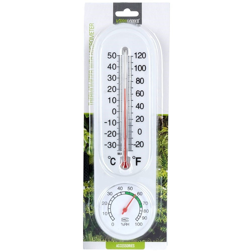 Thermometer with hygrometer for indoor and outdoor use