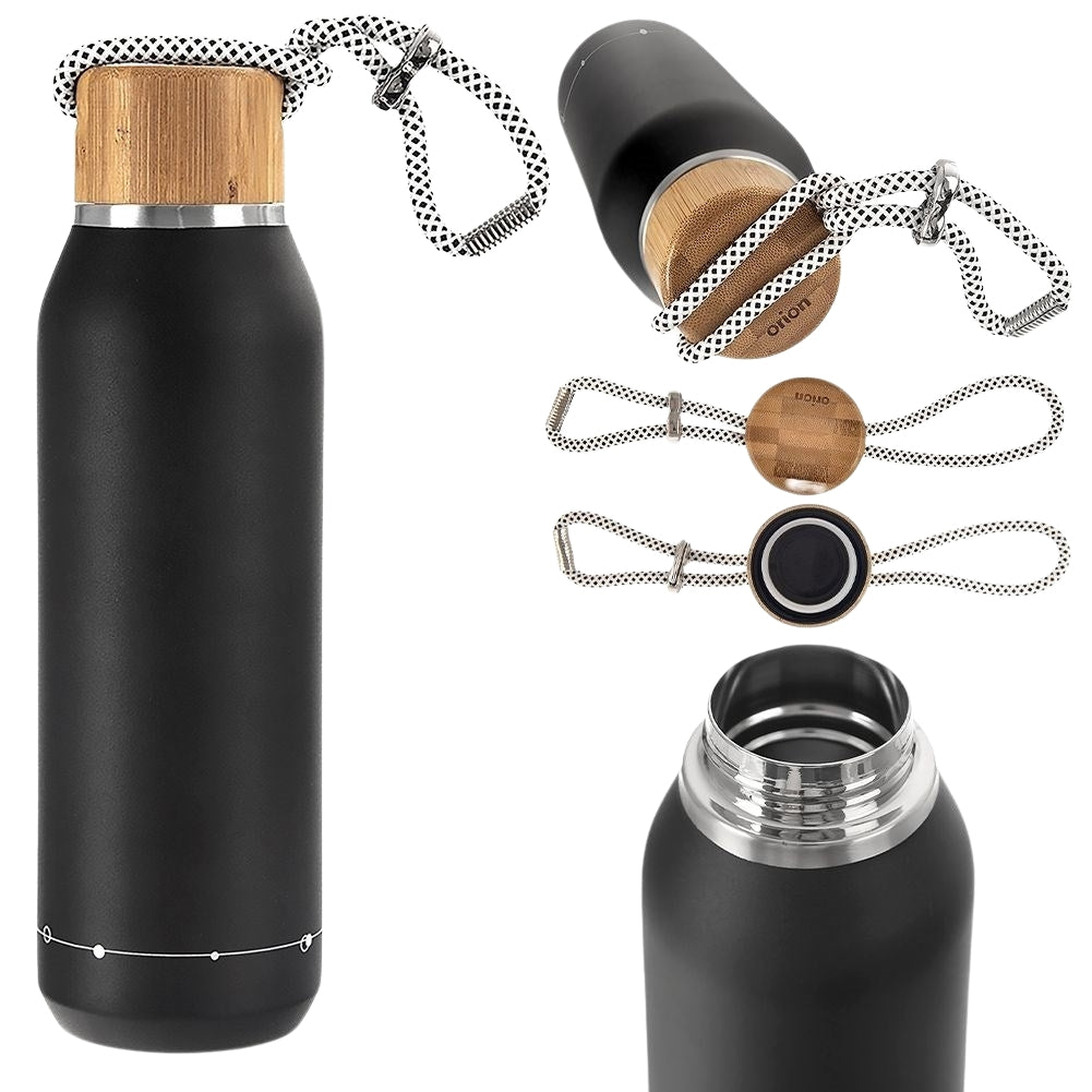 Thermos bottle in stainless steel for all drinksDiscover our high-quality thermos bottle made of stainless steel with a double wall to keep your drinks hot or cold for a long time. The bottle has a tight screw cap and a practical strap for easy transp