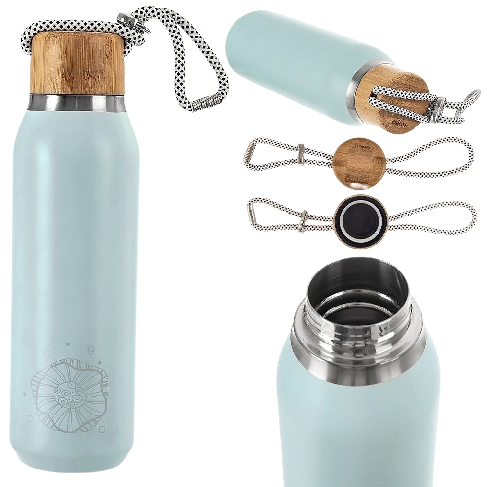 Thermos bottle in stainless steel with double wall and tight lid