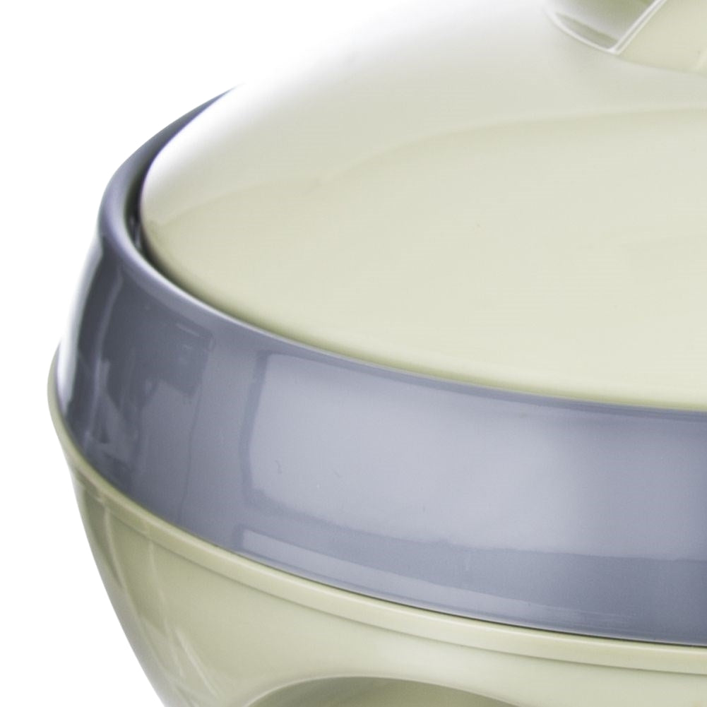 Thermos for hot food, plastic exterior, stainless steel interior