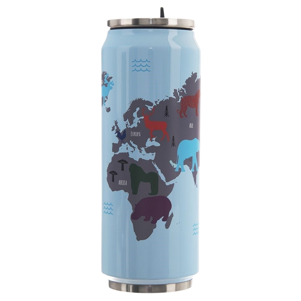 Thermos jar with spout and straw, keeps heat for 12 hours