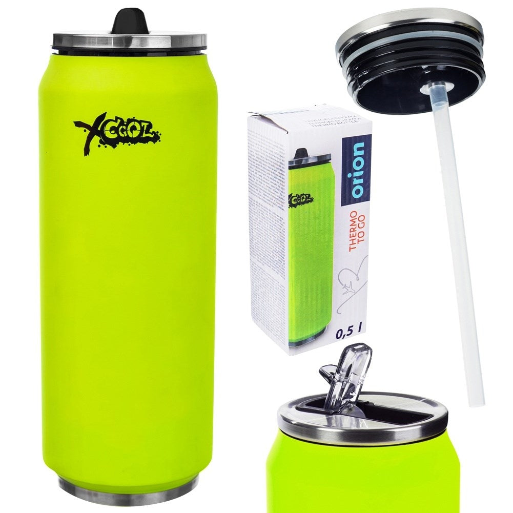 Thermos jar with spout and straw, keeps heat for 12 hours