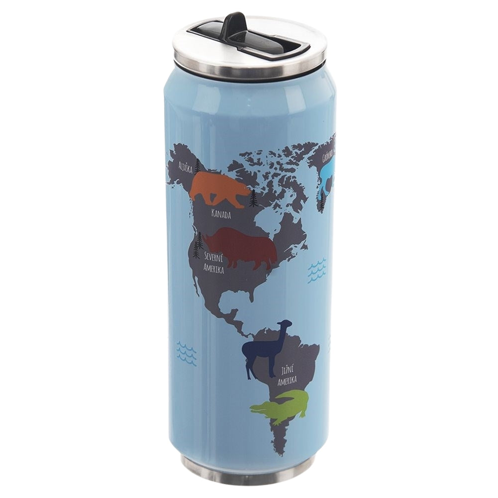 Thermos jar with spout and straw, keeps heat for 12 hours