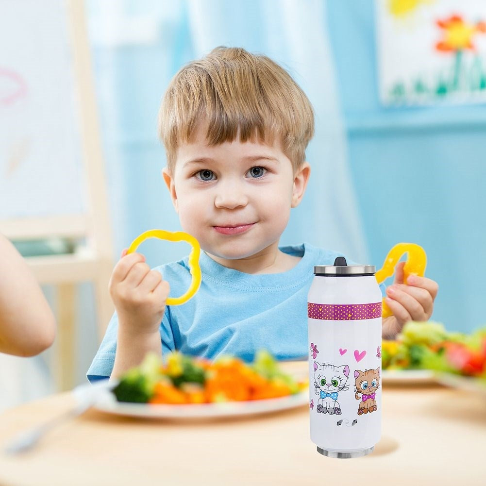 Thermos jar with straw and flip-up nozzle, 12h heat