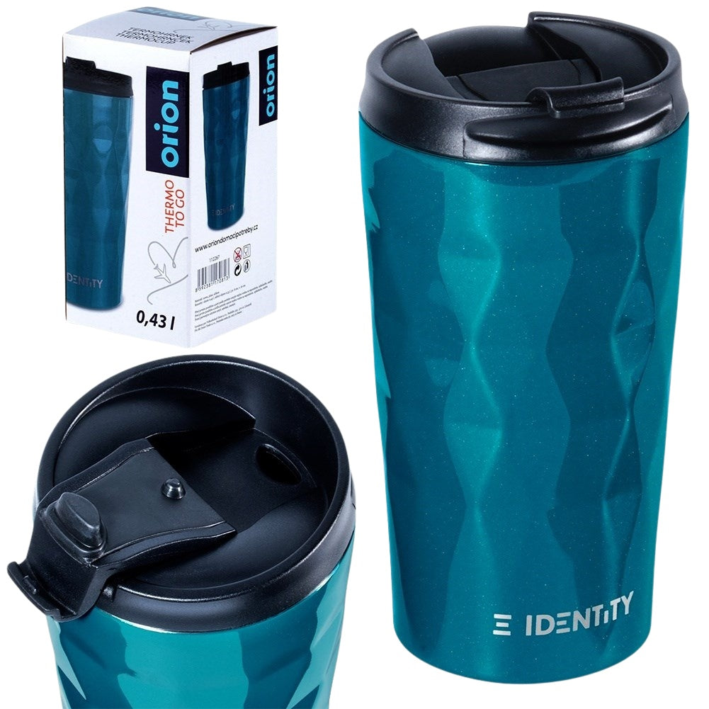 Thermos mug in matt turquoise for hot and cold drinks