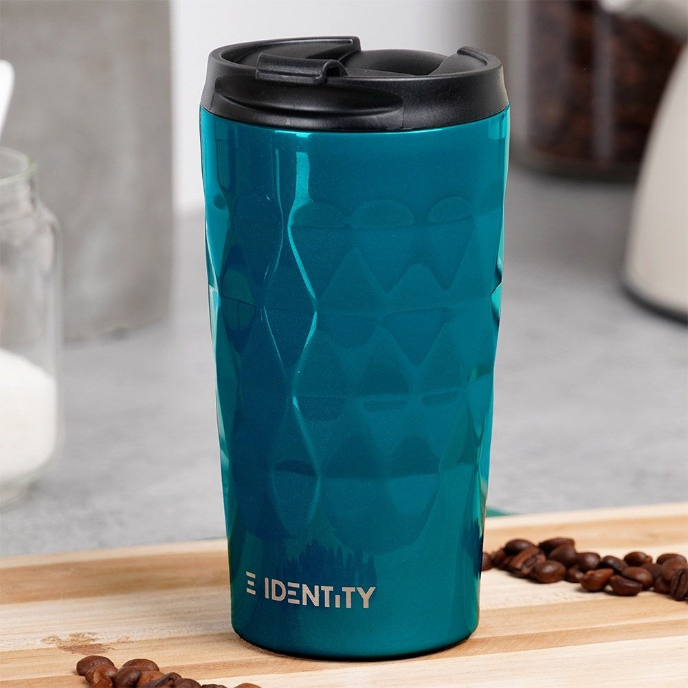 Thermos mug in matt turquoise for hot and cold drinks