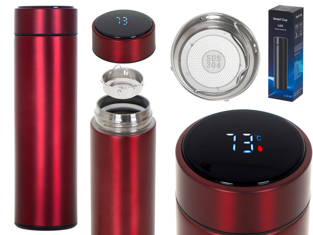 Thermos mug smart LED 500ml maroon