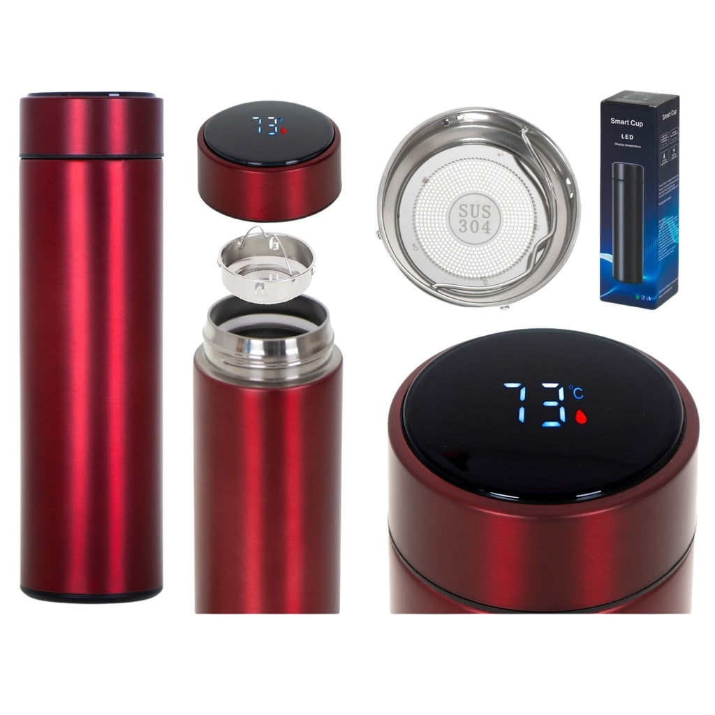 Thermos mug smart LED 500ml maroon