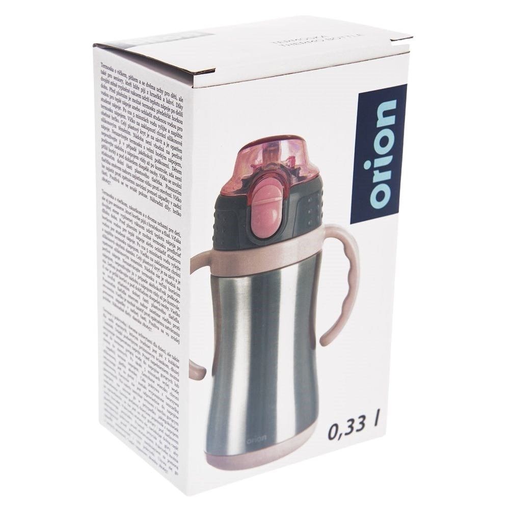 Thermos mug with Handle and Drinking Spout in Stainless Steel