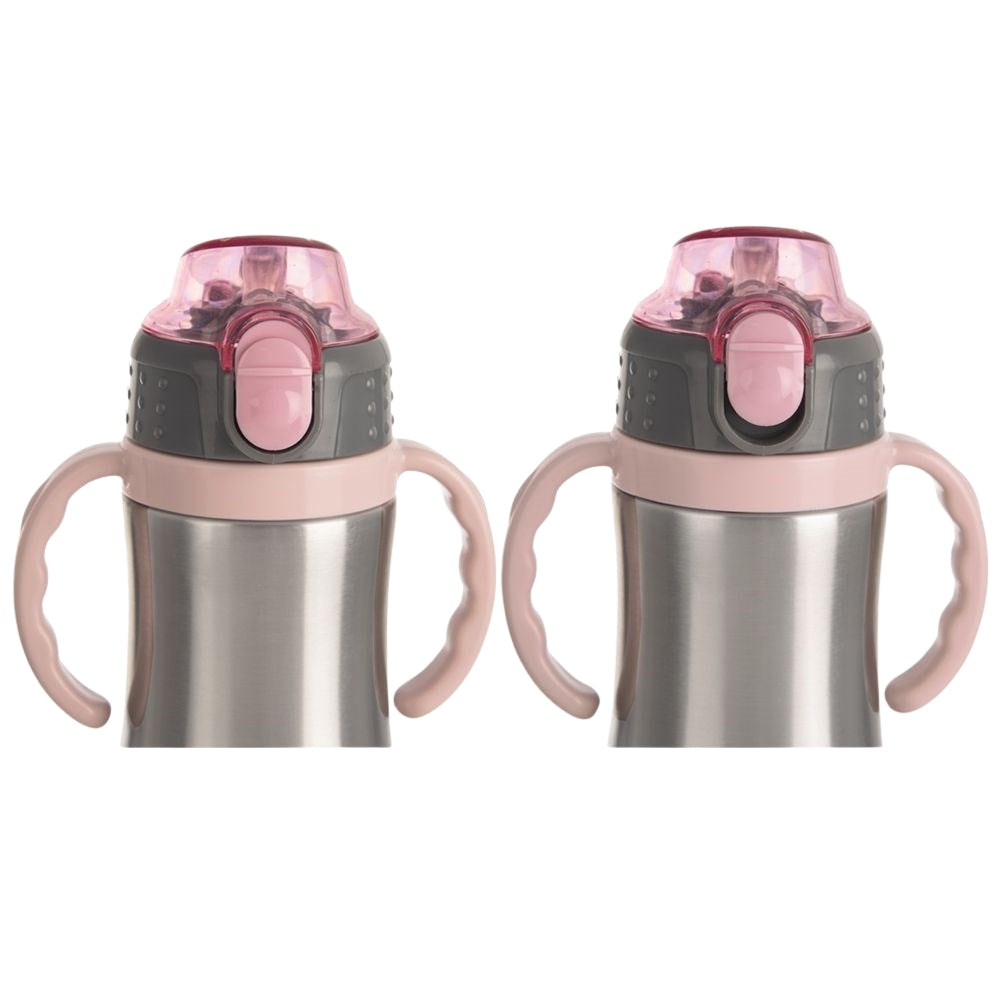 Thermos mug with Handle and Drinking Spout in Stainless Steel
