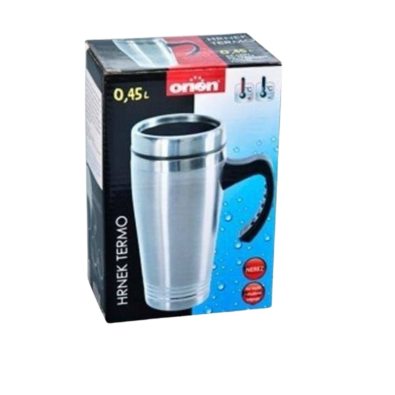 Thermos mug with silicone seal and closable drinking opening