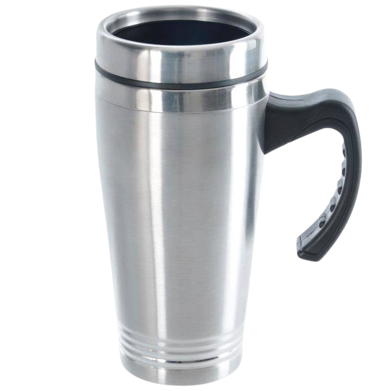 Thermos mug with silicone seal and closable drinking opening