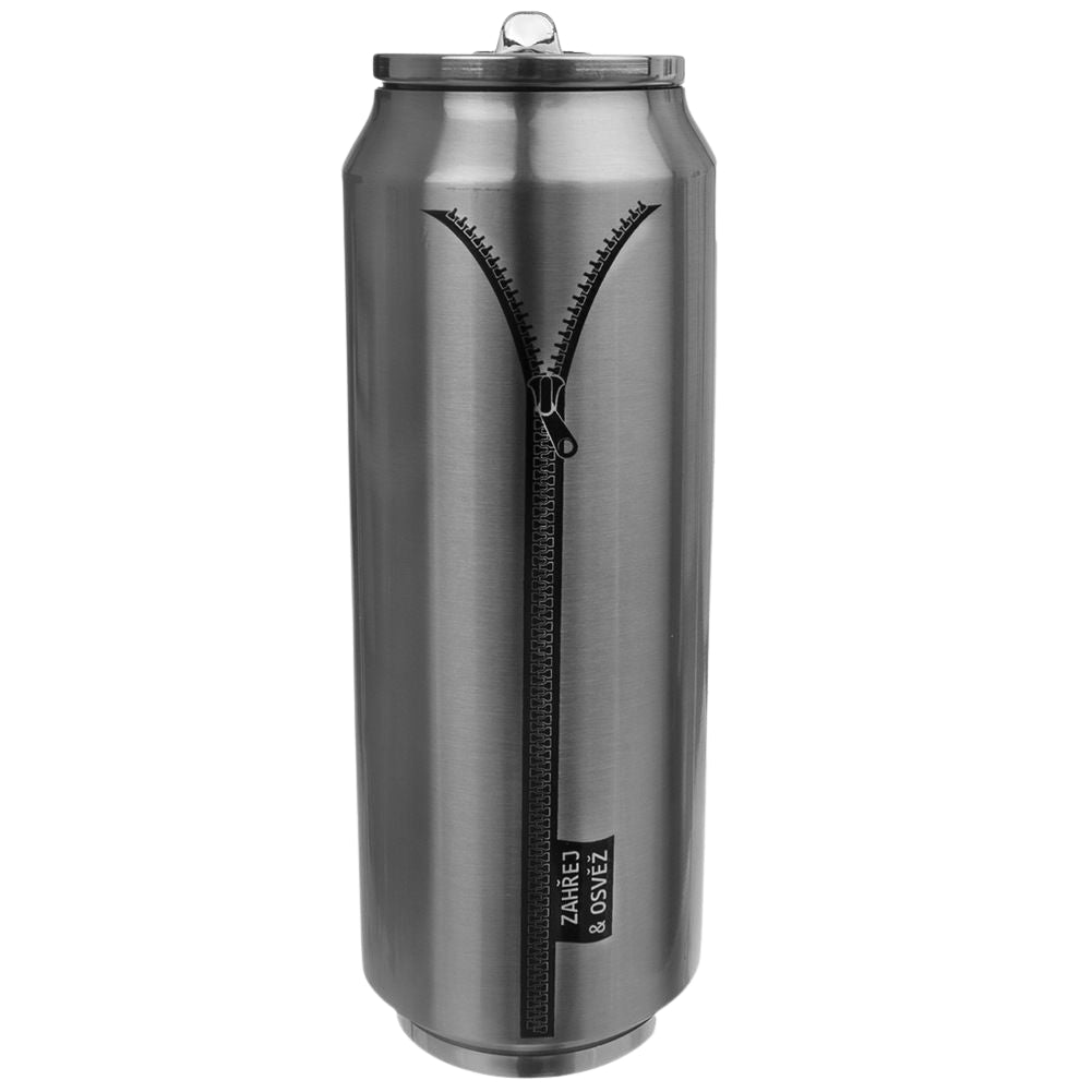 Thermos mug with spout and straw, keeps heat for 12 hours