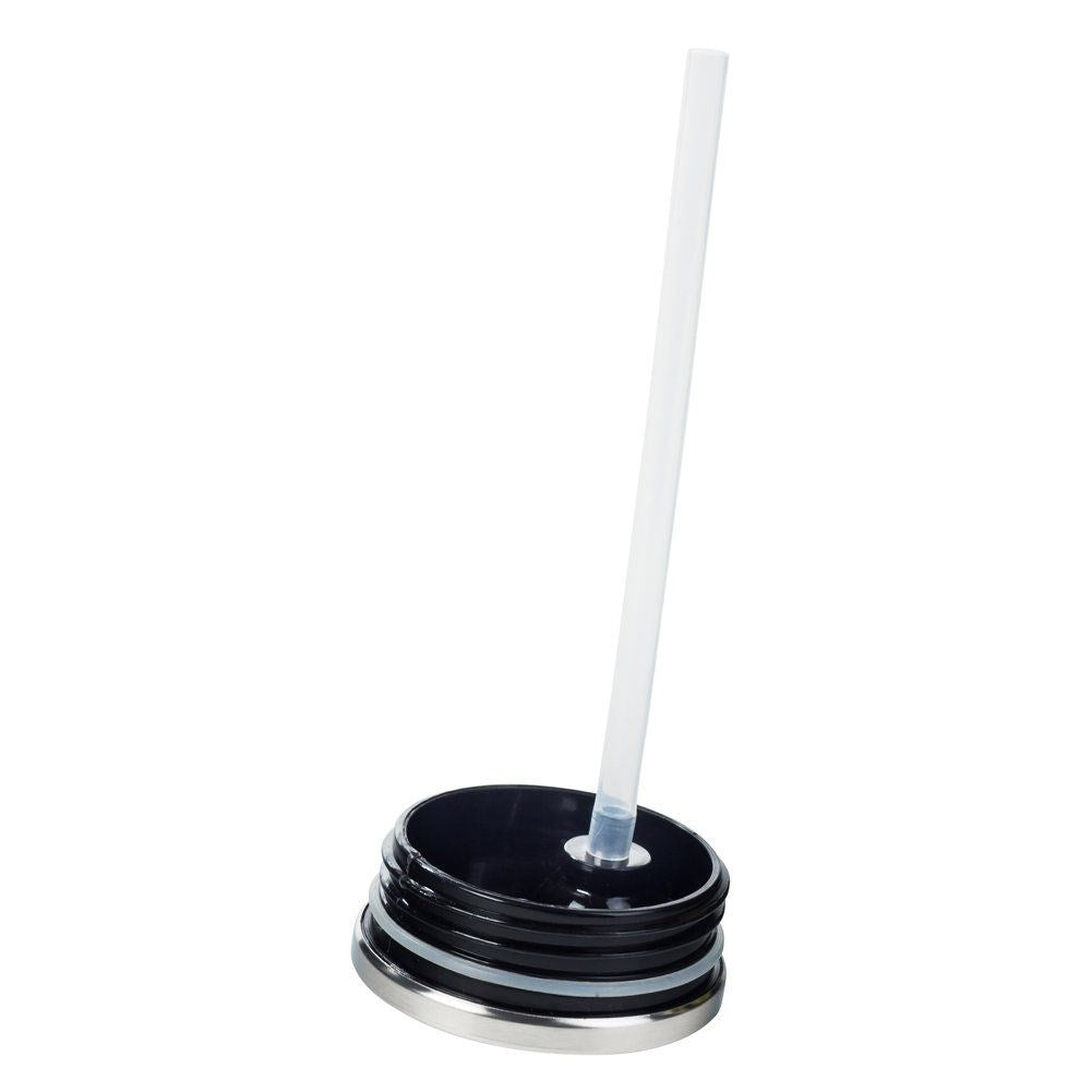 Thermos mug with spout and straw, keeps heat for 12 hours