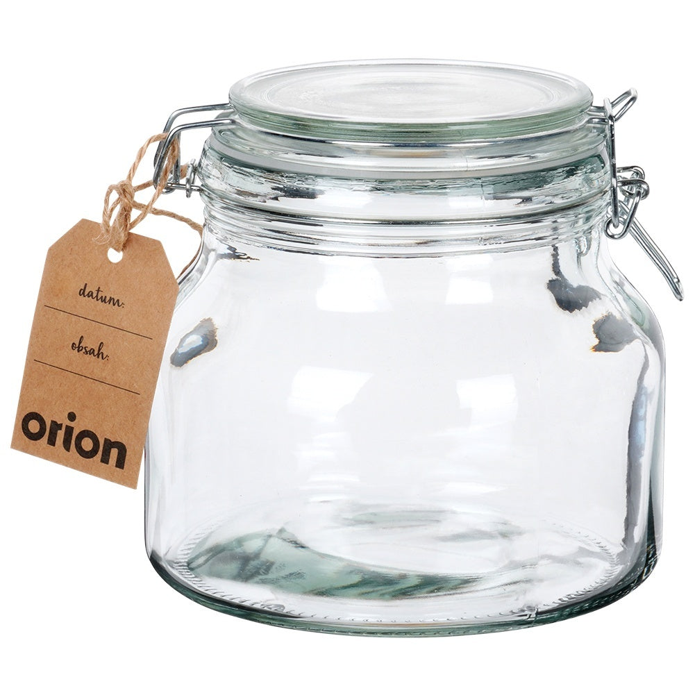 Thick Glass Jar with Patent Lid and Rubber Seal