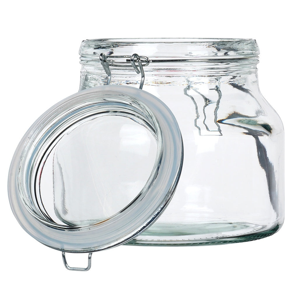 Thick Glass Jar with Patent Lid and Rubber Seal