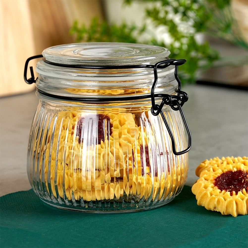 Thick Glass Jar with Patent Seal for Storage