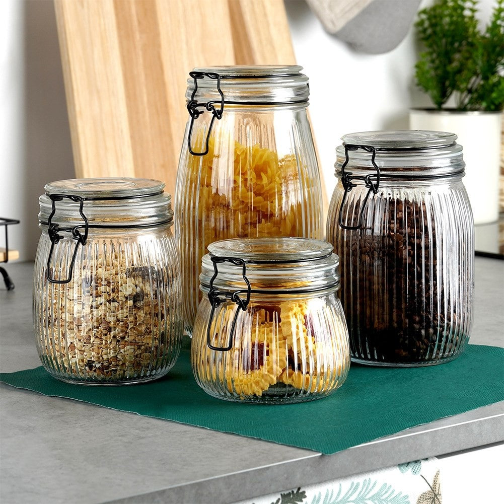 Thick Glass Jar with Patent Seal for Storage