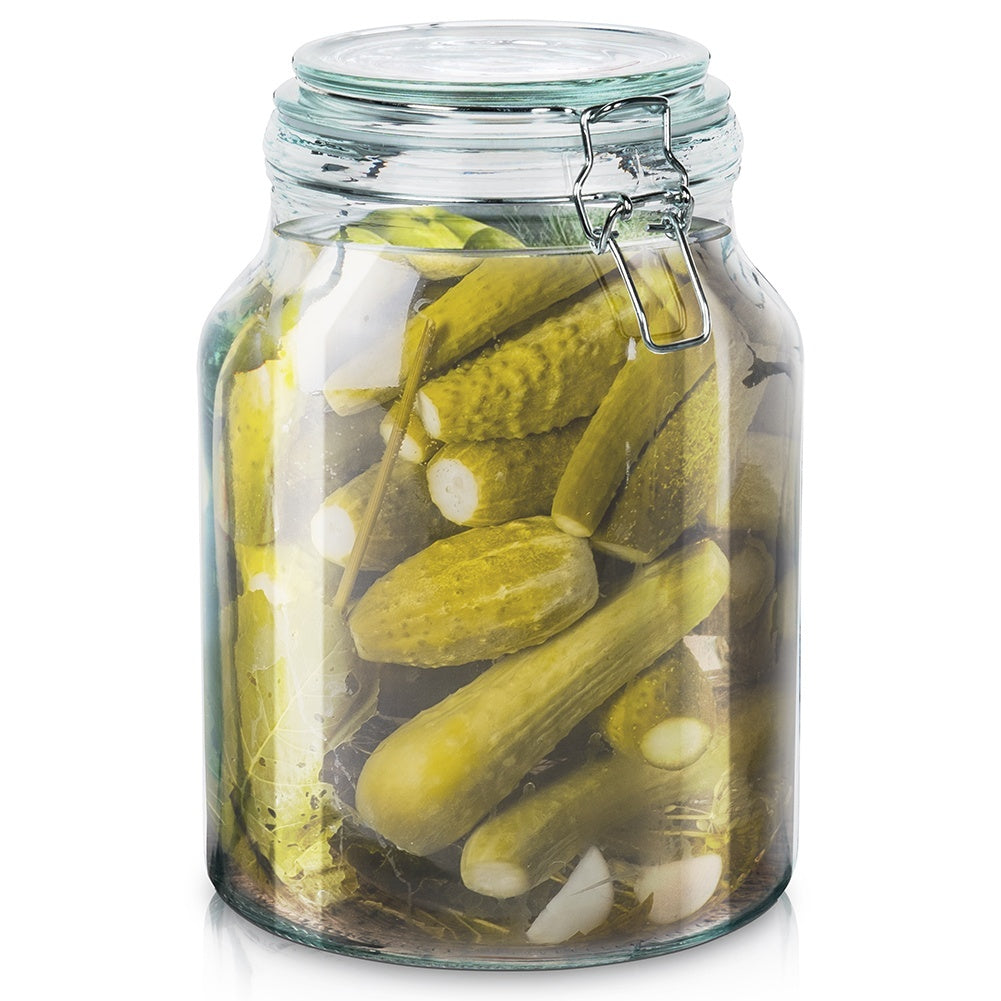 Thick Glass Jar with Rubber Seal and Patent Seal