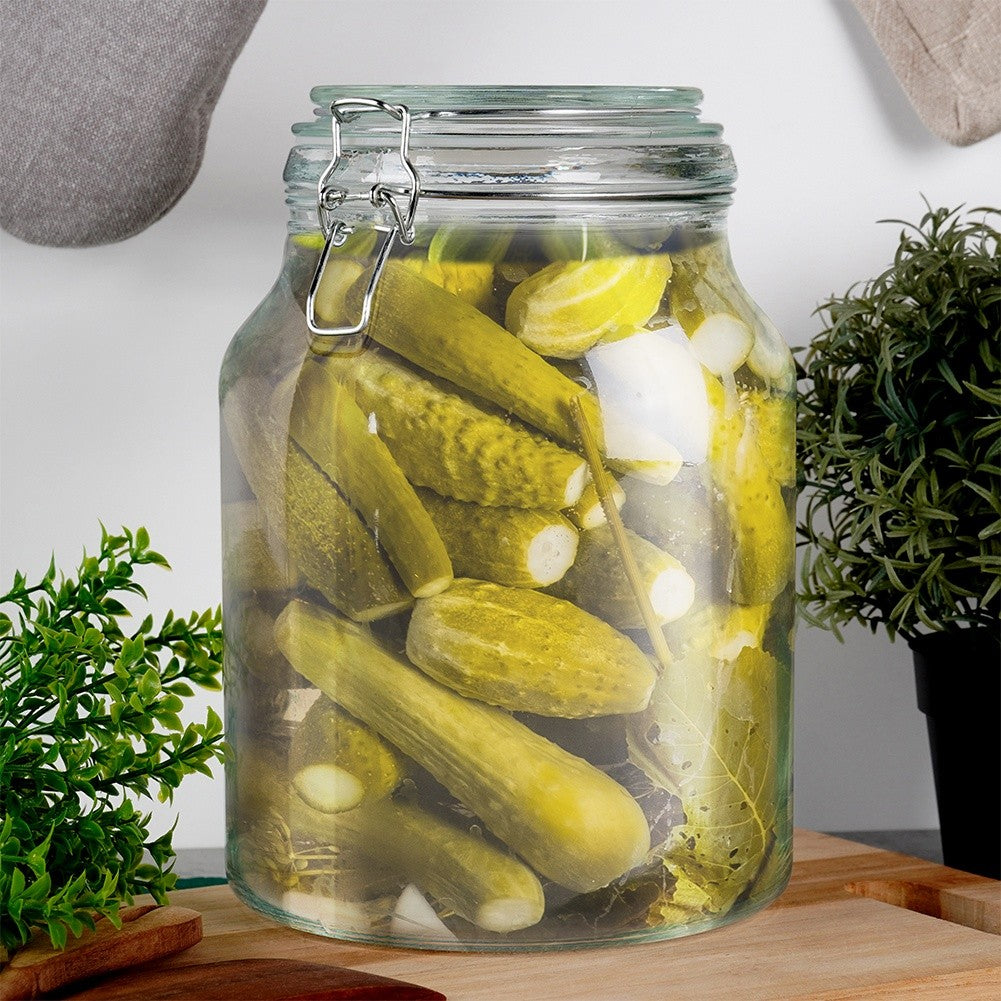 Thick Glass Jar with Rubber Seal and Patent Seal