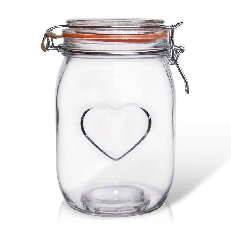 Thick Glass Jar with Tight Patent Closure and Rubber Seal
