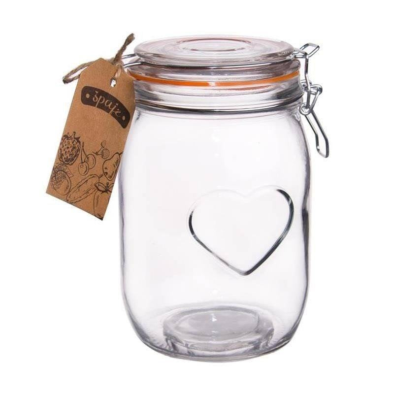 Thick Glass Jar with Tight Patent Closure and Rubber Seal