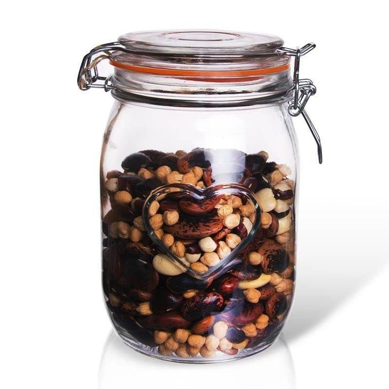 Thick Glass Jar with Tight Patent Closure and Rubber Seal
