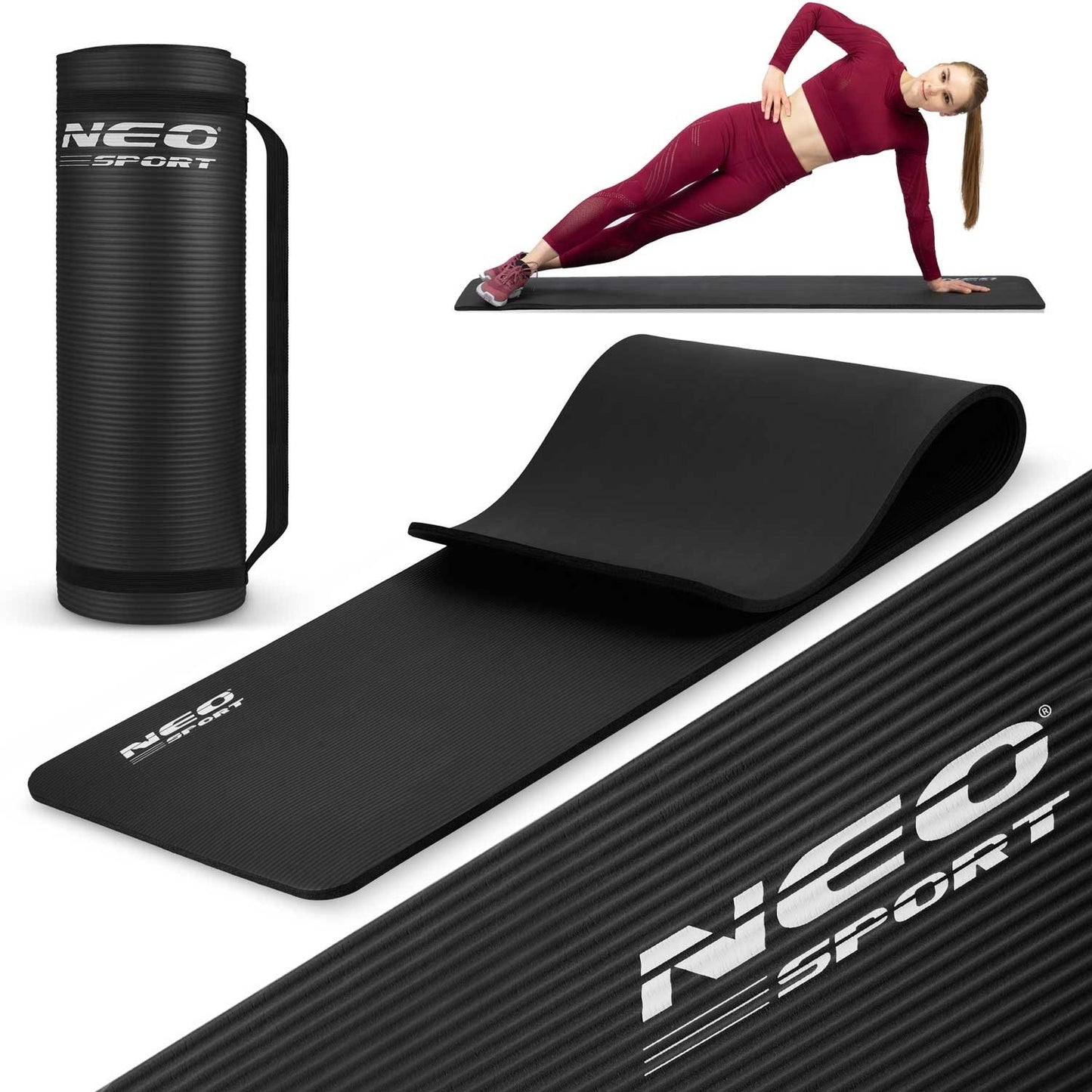 Thick Training mat 183 x 60 cm Neo-Sport - Black (192300)