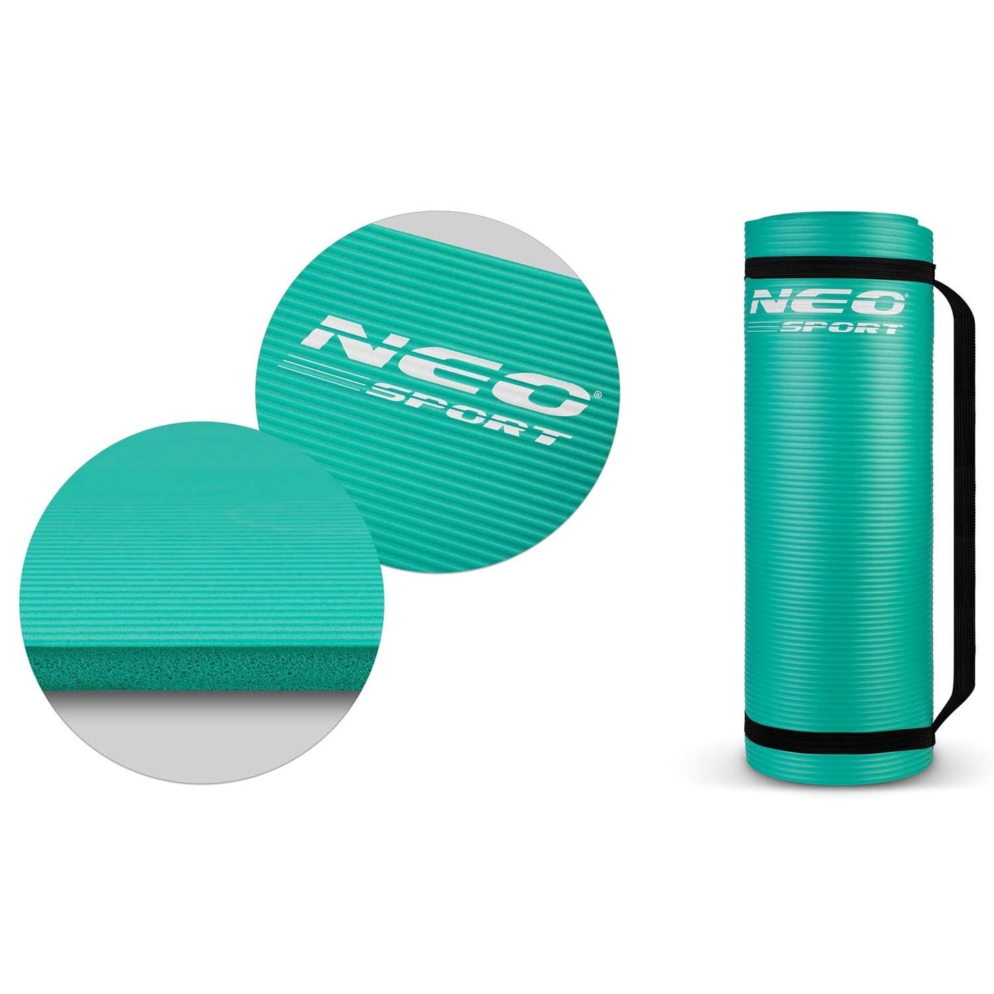 Thick exercise mat 183 x 60 cm Neo-Sport - 192301 turquoise