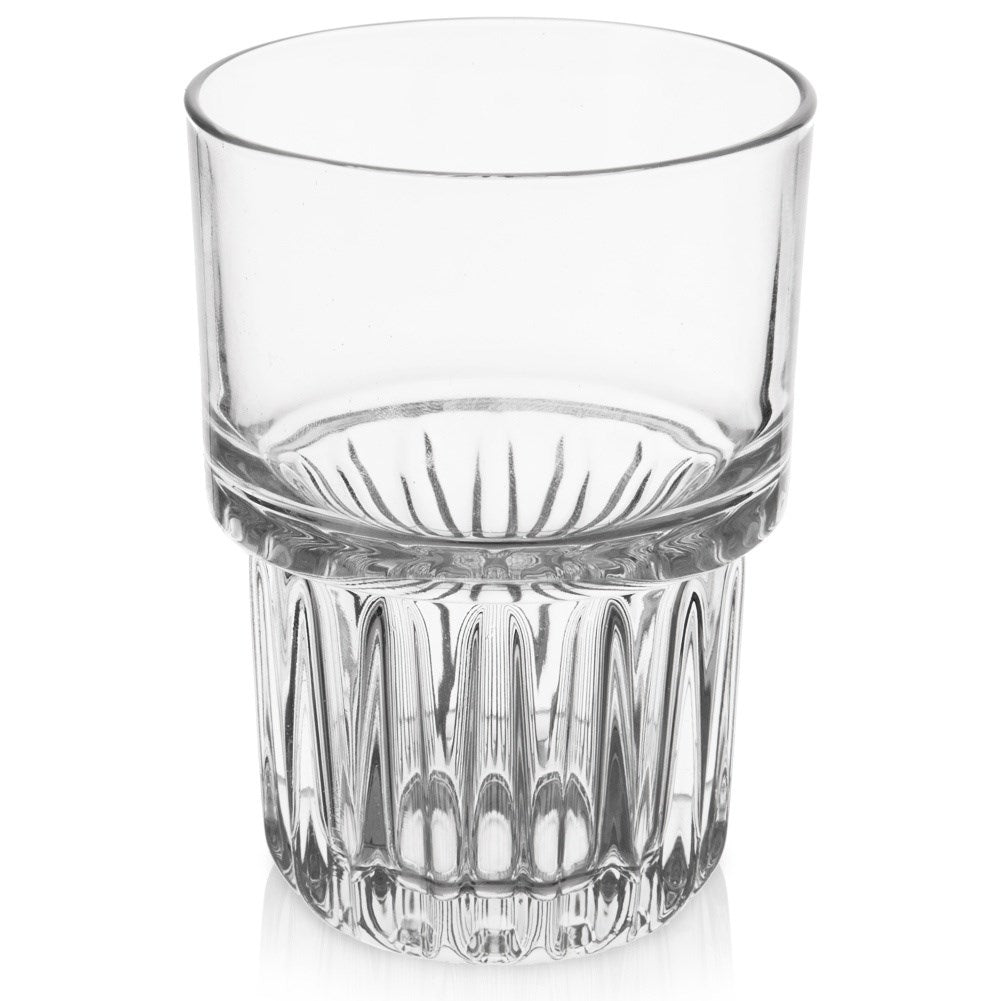 Thick glass 320 ml with grooved bottom for drinks