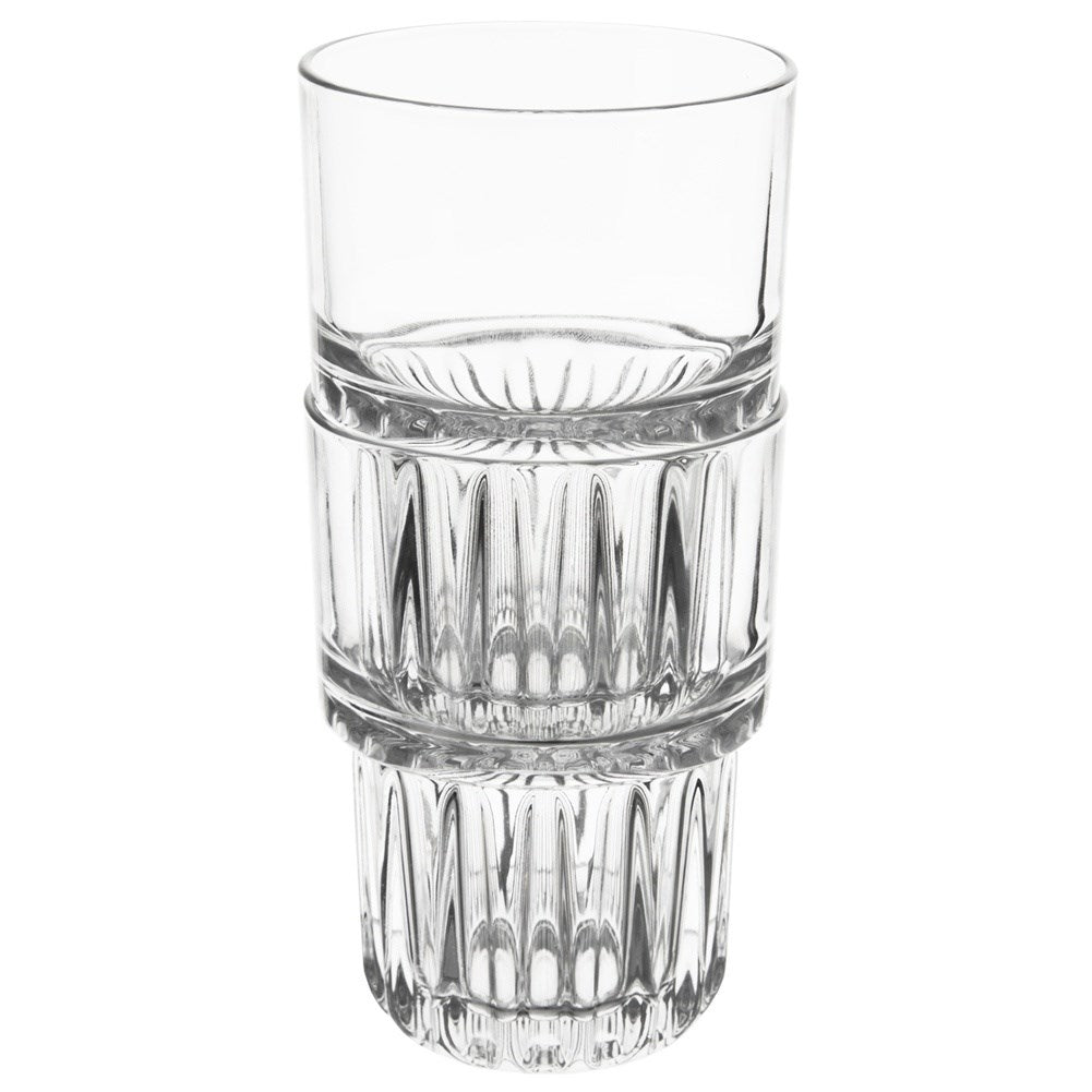 Thick glass 320 ml with grooved bottom for drinks