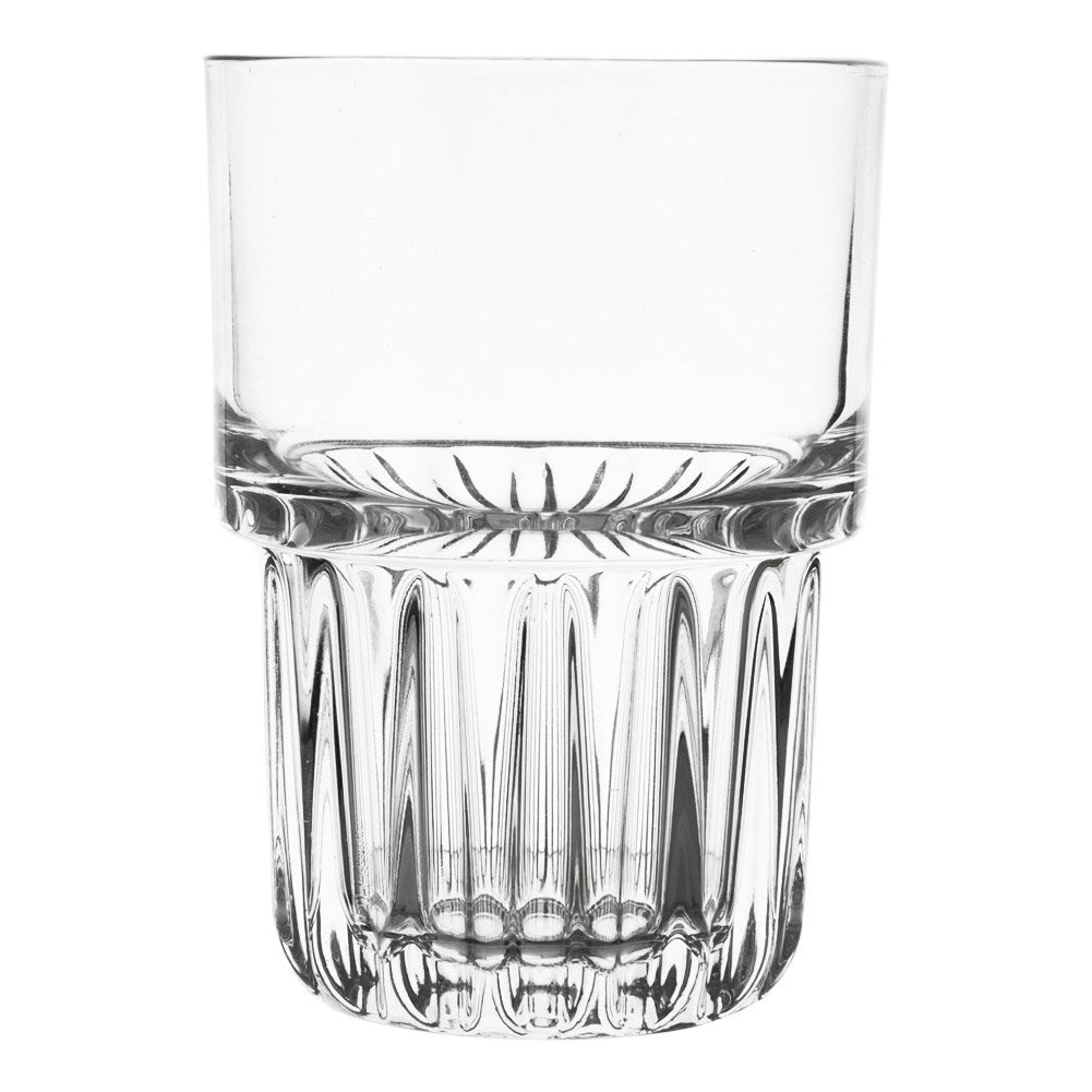 Thick glass 320 ml with grooved bottom for drinks
