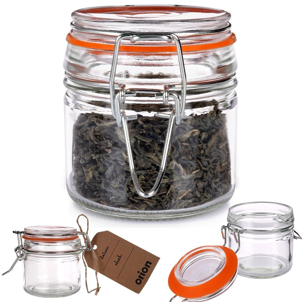 Thick glass jar with patent closure and rubber seal