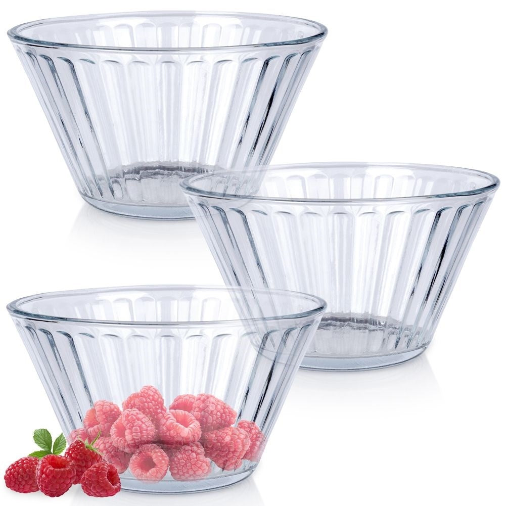 Three Ice Cream Bowls: Perfect for Salad, Snacks & Dessert