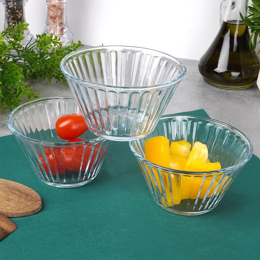 Three Ice Cream Bowls: Perfect for Salad, Snacks & Dessert
