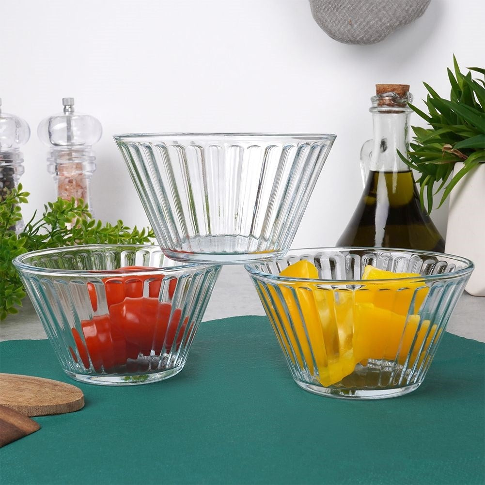 Three Ice Cream Bowls: Perfect for Salad, Snacks & Dessert