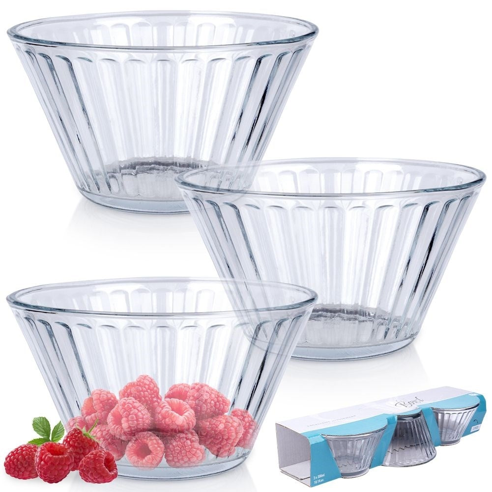 Three Ice Cream Bowls: Perfect for Salad, Snacks & Dessert
