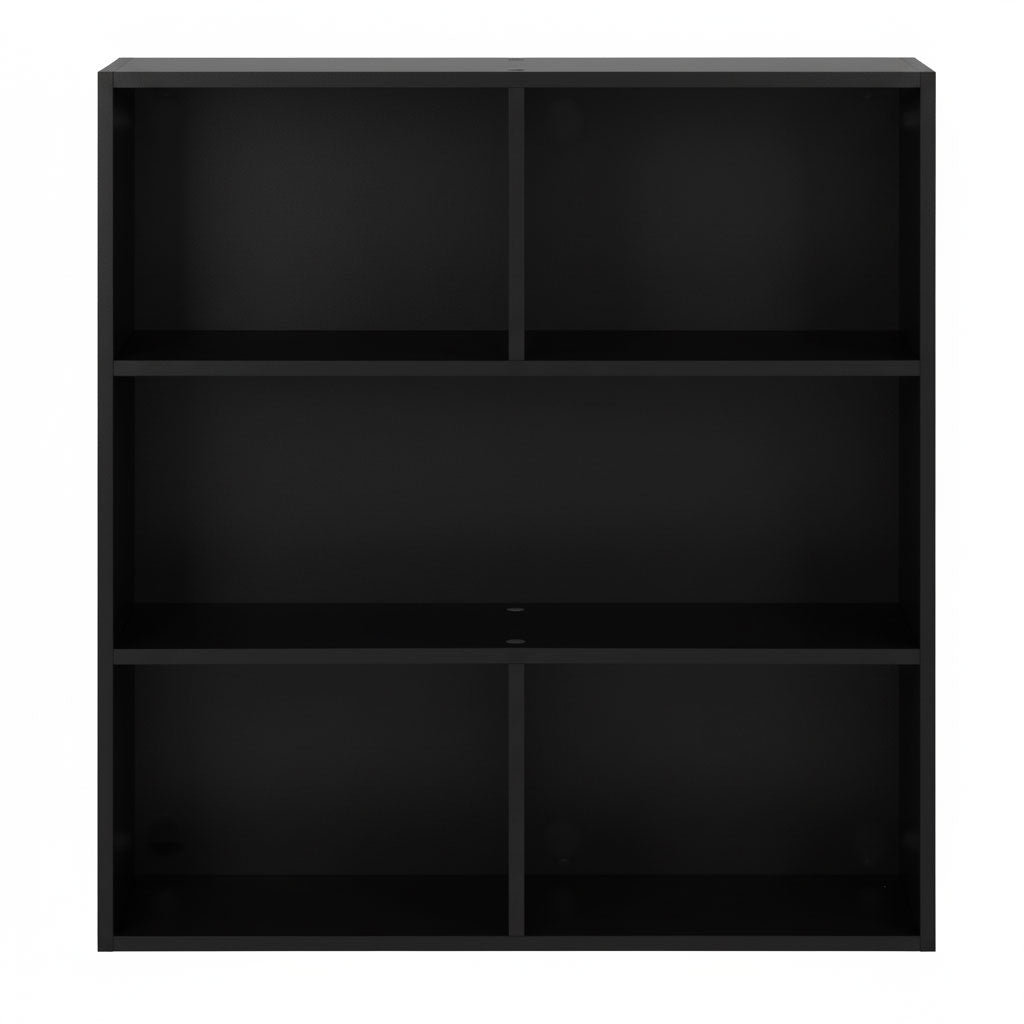 Three-Level Black Shelf for Living Room, Bedroom